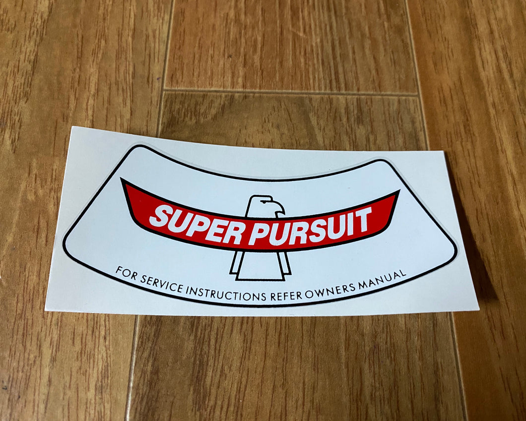 Super Pursuit Air Cleaner Decal