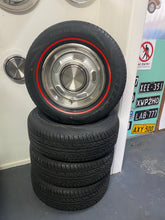 Load image into Gallery viewer, Red Wall Tyre and 14 x 6 Five Slot Rim Package - Silver/Argent 5 Slot
