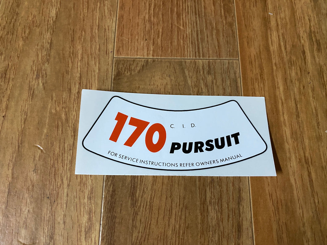 170 Pursuit Air Cleaner Decal - Red Font